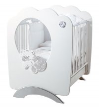Кровать Baby Expert Tesoro Mio цвет Белый с синим декором